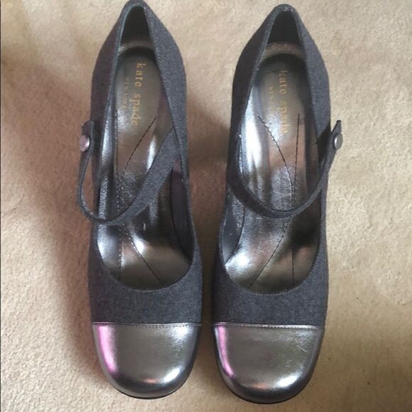 Like New Kate Spade Wool Round Toe Heels 8.5 - Picture 2 of 8